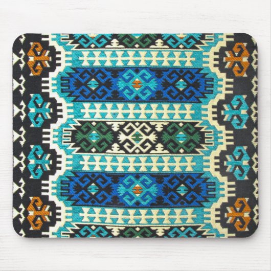 Antiek Turks Kilim Carpet Rug Blue Green Muismat (Voorkant)
