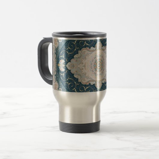 Antiek Turks Perzisch tapijttapijt Reisbeker (Voorkant links)