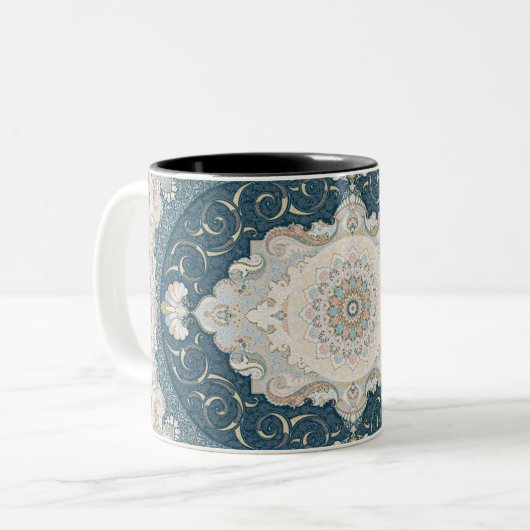 Antiek Turks Perzisch tapijttapijt Tweekleurige Koffiemok (Voorkant links)