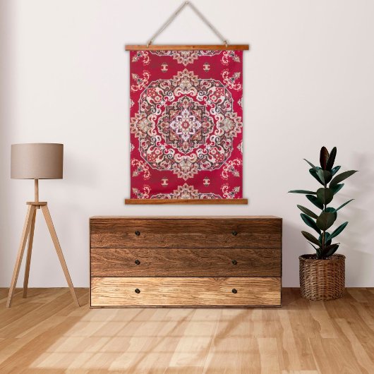 Antiek Turks wijnrood Kilim vloerwand Hangend Wandkleed