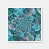   Antiek Turquoise Blauwgroen Retro Art Servet (Voorkant)