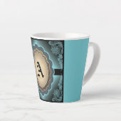Antiek Turquoise Lace Monogram Latte Mok (Rechterhoek)