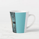Antiek Turquoise Lace Monogram Latte Mok (Rechts)