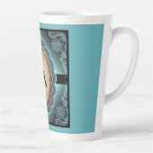 Antiek Turquoise Lace Monogram Latte Mok (Rechts)