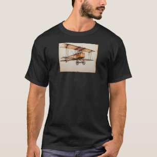 Antiek tweedekker vliegtuig t-shirt