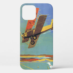 Antiek tweedekker vliegtuig voor reizen en vervoer Case-Mate iPhone case