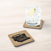 Antiek typemachine - Oude fashioned typemachine Bier Onderzetter (Rechterzijde)