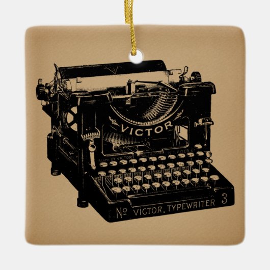 Antiek typemachine - Oude fashioned typemachine Keramisch Ornament (Voorkant)