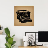 Antiek typemachine - Oude fashioned typemachine Poster (Thuiskantoor)