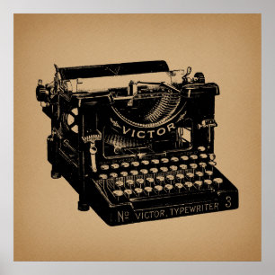 Antiek typemachine - Oude fashioned typemachine Poster