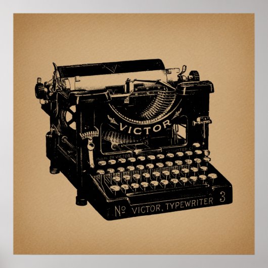 Antiek typemachine - Oude fashioned typemachine Poster (Voorkant)