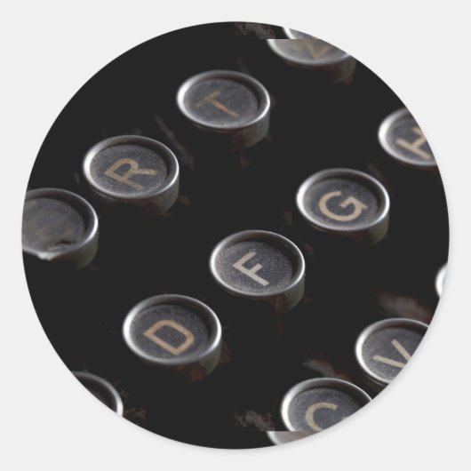 Antiek typemachines ronde sticker (Voorkant)