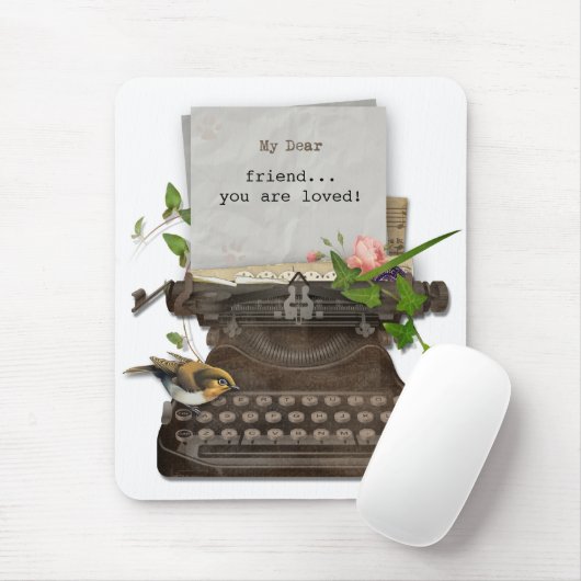 Antiek Typewriter Mousepad Muismat (Met muis)