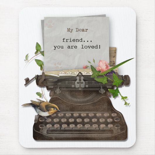 Antiek Typewriter Mousepad Muismat (Voorkant)