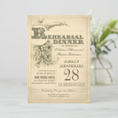 antiek typografie repetitie dineruitnodigingen kaart (Staand voorkant)