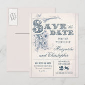 antiek typografie Sla de datum briefkaarten (Voorkant / Achterkant)
