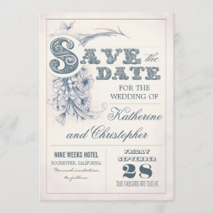 antiek typografie sparen het datumontwerp save the date