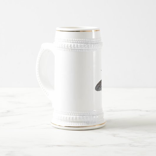 antiek typografische  bijen bierpul (Voorkant links)