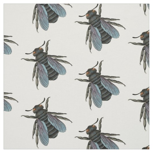 antiek typografische  bijen stof (Swatch)