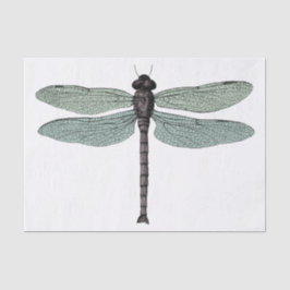 Antiek Typografische  dragonfly-illustratie Tissuepapier