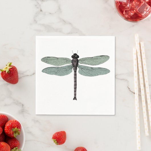 Antiek Typografische  Dragonfly Paper Party Servet (Insitu)