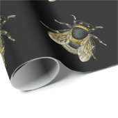 Antiek typografische honingbijenillustratie cadeaupapier (Rol Hoek)