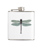 antiek typografische  libellen heupfles (Voorkant)