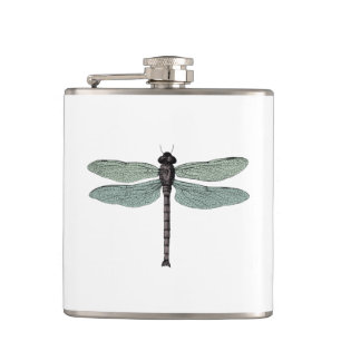 antiek typografische  libellen heupfles