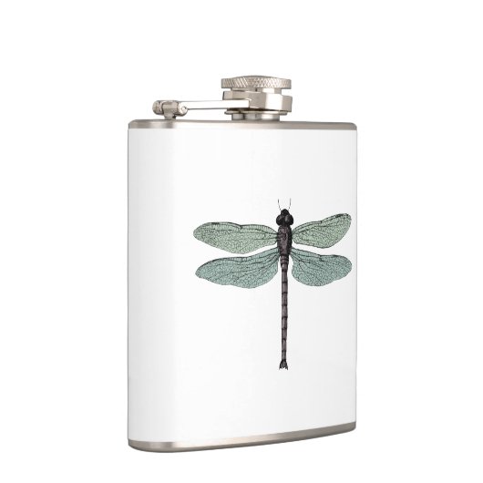 antiek typografische  libellen heupfles (Rechts)