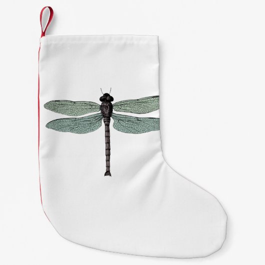 antiek typografische  libellen kleine kerstsok (Voorkant)