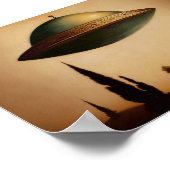 Antiek UFO kunstschilderij Poster (Hoek)