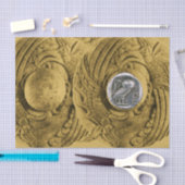 ANTIEK UIL Zilveren Grieks Munt Tissuepapier (Craft)