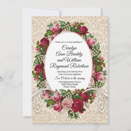 Antiek uitnodiging tot het indienen van Rozen en D (Voorkant)