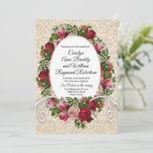 Antiek uitnodiging tot het indienen van Rozen en D (Staand voorkant)