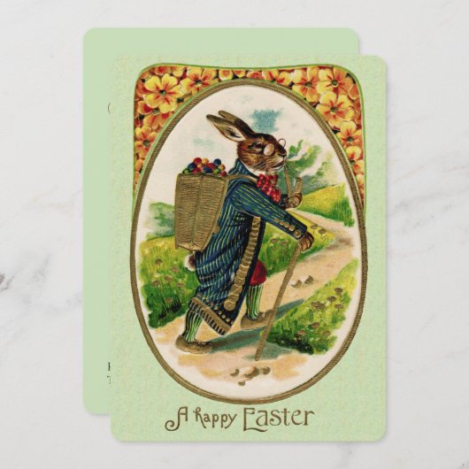 Antiek uitnodiging tot het uitnodigen van Pasen (Voorkant / Achterkant)