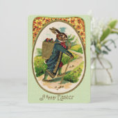 Antiek uitnodiging tot het uitnodigen van Pasen (Staand voorkant)