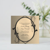 Antiek uitnodiging tot het uitzenden van de goudbr (Staand voorkant)