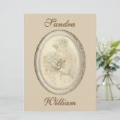 Antiek uitnodiging tot het uitzenden van een bruid (Staand voorkant)