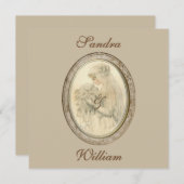 Antiek uitnodiging tot het uitzenden van een bruid (Voorkant / Achterkant)