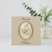 Antiek uitnodiging tot het uitzenden van een bruid (Staand voorkant)