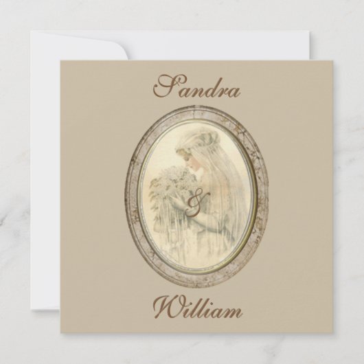 Antiek uitnodiging tot het uitzenden van een bruid (Voorkant)