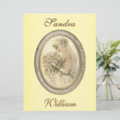 Antiek uitnodiging tot het uitzenden van een huwel (Staand voorkant)