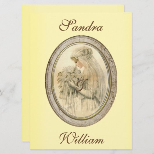 Antiek uitnodiging tot het uitzenden van een huwel (Voorkant / Achterkant)