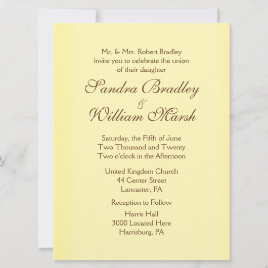 Antiek uitnodiging tot het uitzenden van een huwel (Achterkant)