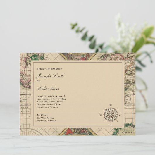 Antiek uitnodiging tot weddenschap tussen oude Wer (Staand voorkant)