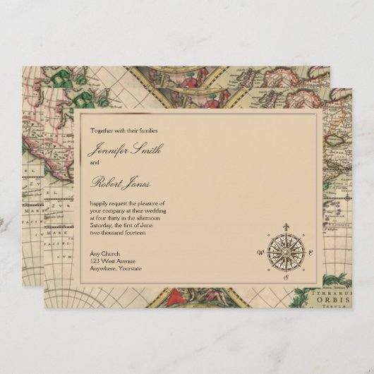 Antiek uitnodiging tot weddenschap tussen oude Wer (Voorkant / Achterkant)