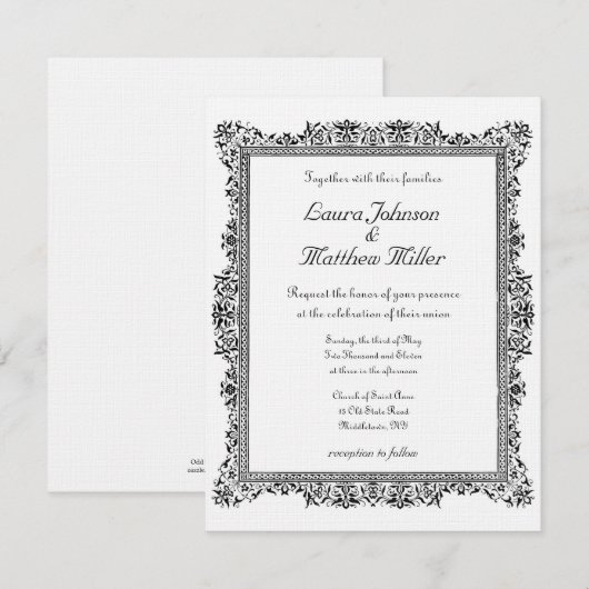 Antiek uitnodiging tot weduwschap (Voorkant / Achterkant)