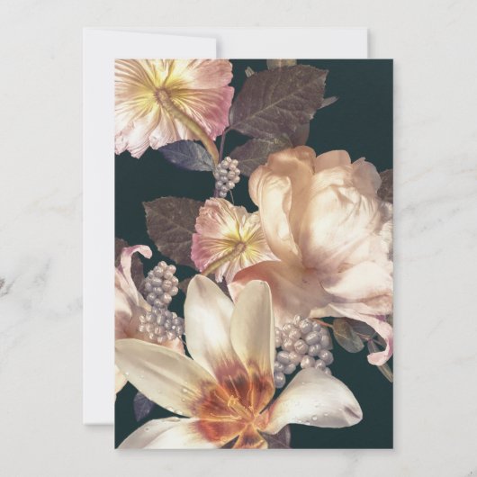 Antiek  uitnodiging tot weduwschap met Eucalyptus (Achterkant)