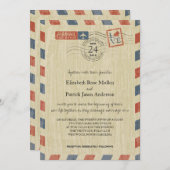 Antiek uitnodiging tot weduwschap via Airmail (Voorkant / Achterkant)