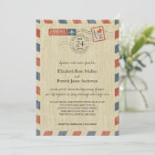 Antiek uitnodiging tot weduwschap via Airmail (Staand voorkant)